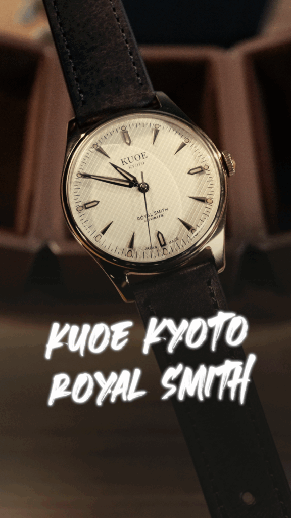 photo qui présente le montre Royal smith de la marque Kuoe Kyoto. une montre avec un charme rétro inspiré des années 60